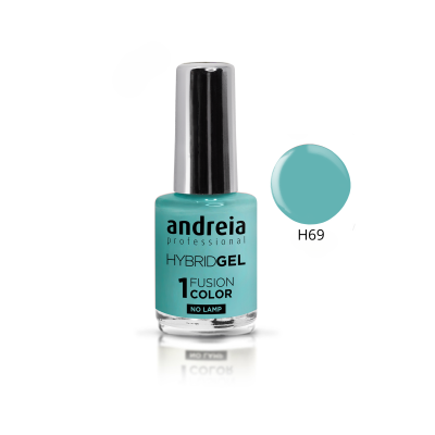Frasco de verniz azul turquesa Andreia Hybrid Gel cor H69