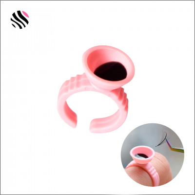 Anel rosa para tinta de extensão de pestanas