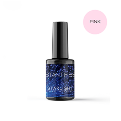 Frasco de verniz para unhas rosa Starlight com tampa preta