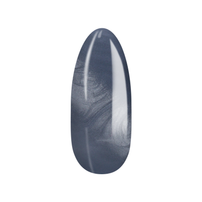 Unha artificial oval cinza marmoreada com brilho