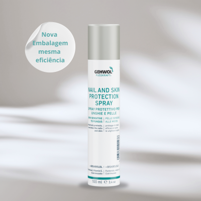 Spray de proteção para unhas e pele Gehwol Fusskraft com selo de nova embalagem