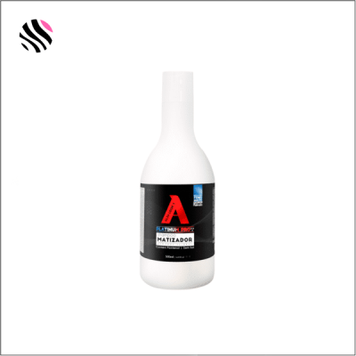 Frasco branco com rótulo preto Platinum Pro Matizador 300 ml