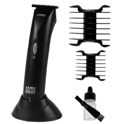 Máquina de cortar cabelo preta com acessórios