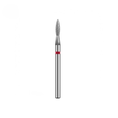 Broca de diamante metálica com ponta áspera e anel vermelho
