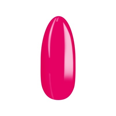 Esmalte de unhas vermelho rosa brilhante em formato oval