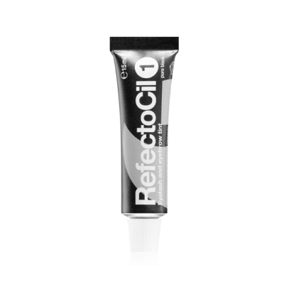 Tubo preto e branco de tinta para sobrancelhas RefectoCil 1