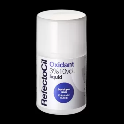 Frasco branco de oxidante líquido RefectoCil 3% 10 vol.