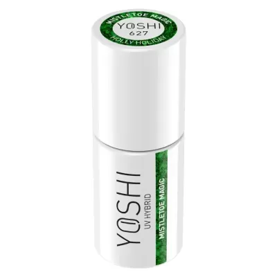 Frasco branco de verniz para unhas YOSHI UV HYBRID cor MISTLETOE MAGIC