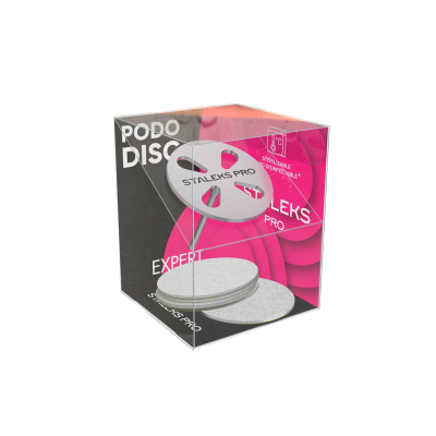Embalagem de disco abrasivo para pedicure Stakers Pro com disco cinza e suporte