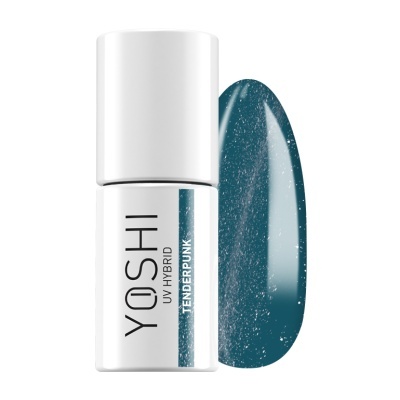 Esmalte de unhas YOSHI UV HYBRID TENDERPUNK com cor azul escura brilhante