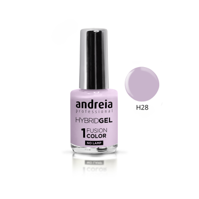 Frasco de verniz de unhas lilás claro Andreia Professional Hybrid Gel com código H28
