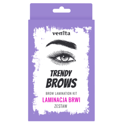 Kit de laminação de sobrancelhas Venita Trendy Brows com embalagem lilás e branca