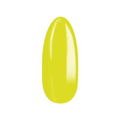 Unha postiça amarela brilhante oval