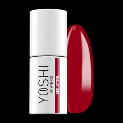 Frasco de verniz de unhas YOSHI UV Hybrid com cor vermelha SEDUCTIVE