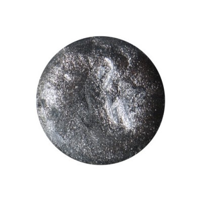 Superfície redonda metálica brilhante em tons de cinza e prata