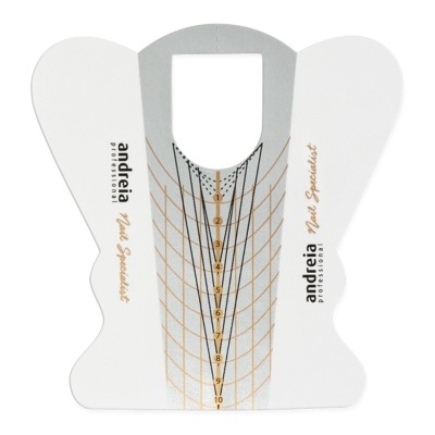 Forma para unhas de papel com padrões e inscrições Andreia Professional Nail Specialist