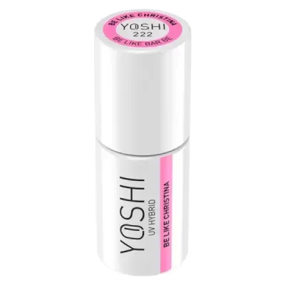 Frasco branco de verniz UV hybride para unhas com etiqueta rosa