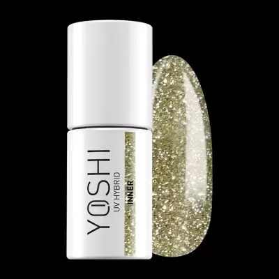 Verniz para unhas YOSHI branco com glitter dourado