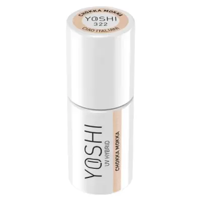 Frasco branco de cosmético YOSHI UV HYBRID tom bege CHOKKA MOKKA 322