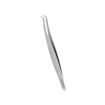 Pinça metálica curva de aço inoxidável com gravação