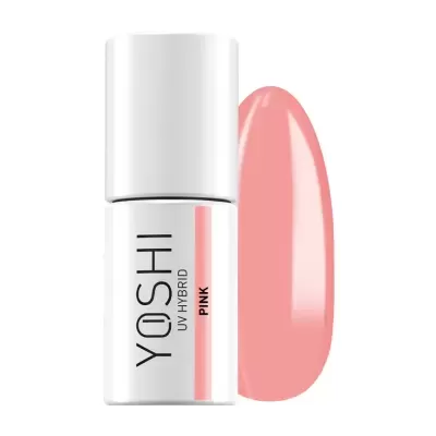 Verniz unhas híbrido YOSHI cor rosa com frasco branco