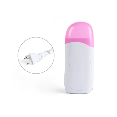 Depiladora elétrica branco e rosa com cabo de tomada