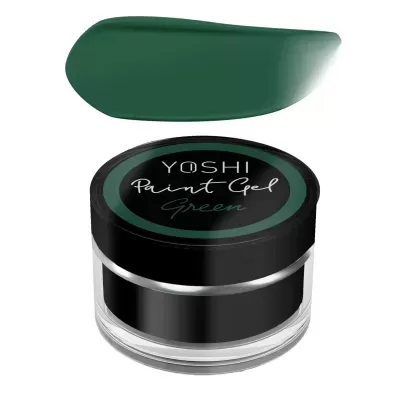 Pote de gel de pintura verde YOSHI Paint Gel com tampa preta