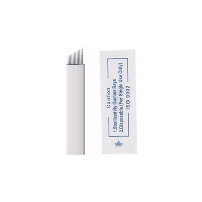 Agulhas para micropigmentação com embalagem e instruções de uso