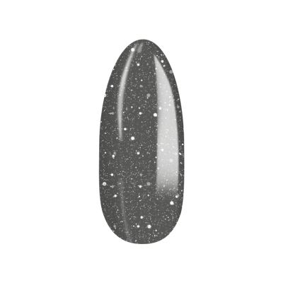 Unha artificial preta com glitter branco brilhante