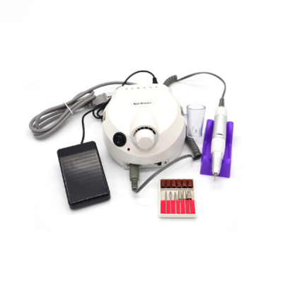 Kit de aparelho de manicure elétrica com pedal, caneta, suporte e brocas