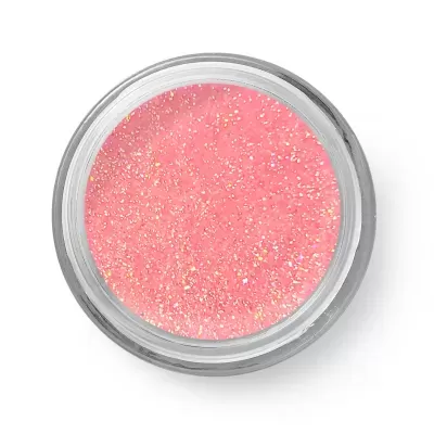 Pote aberto com glitter cor-de-rosa brilhante