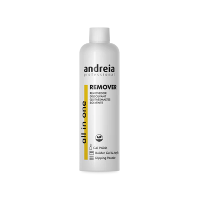 Frasco branco de removedor de esmaltes Andreia Professional