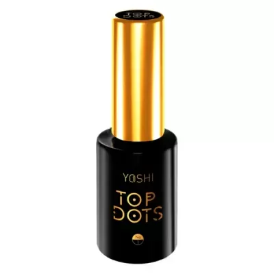 Frasco de verniz de unhas preto e dourado YOSHI TOP DOTS No. 2