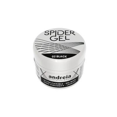 Frasco branco de gel Spider Gel 02 Black da andreia professional