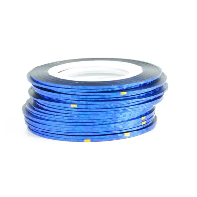 Fio adesivo decorativo azul metalizado em bobinas