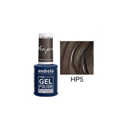 Frasco de verniz gel castanho escuro metálico Andreia Professional