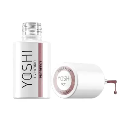 Frascos de verniz de unhas YOSHI UV HYBRID PURRRFECT cor vinho