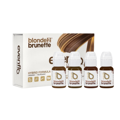 Kit de coloração de cabelo blonde2 brunette com quatro frascos em caixa branca