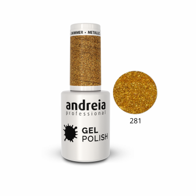 Verniz gel andreia professional dourado metálico número 281