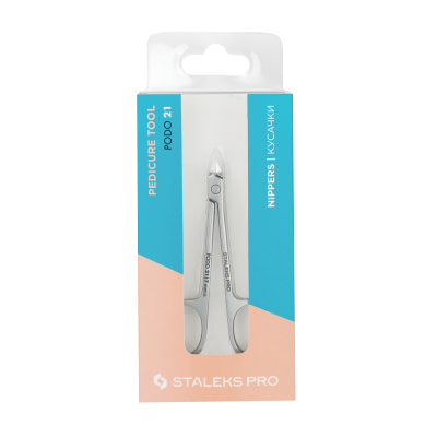 Ferramenta de pedicure em embalagem transparente azul e rosa da STALEKS PRO