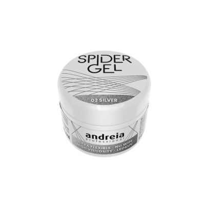 Frasco branco de gel para unhas Spider Gel 03 Silver da andreia professional