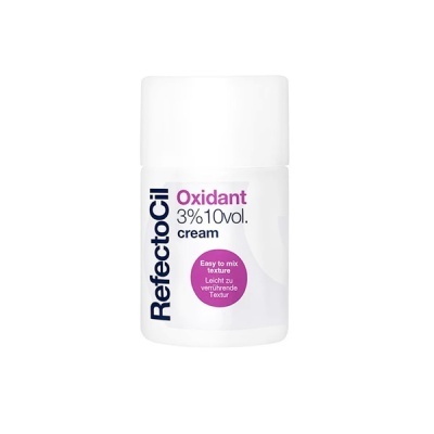 Frasco branco do produto RefectoCil Oxidant 3% 10 vol cream