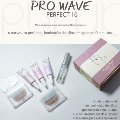 Kit profissional de laminação de cílios com tubos lilás e caixa roxa