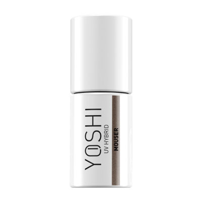 Frasco branco de verniz para unhas YOSHI UV Hybrid Mouser.