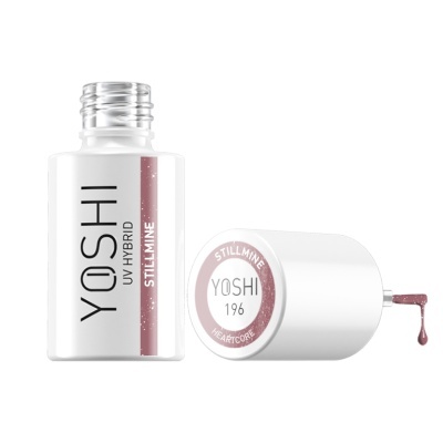 Verniz de unhas YOSHI UV HYBRID STILLMINE cor rosa brilhante com frasco branco e tampa