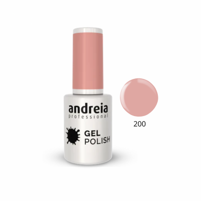 Esmalte gel Andreia professional branco com tampa rosa e círculo de cor 200
