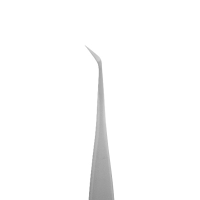 Pinça de metal com ponta curva prateada