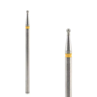Fresa metálica com ponta esférica e anel amarelo