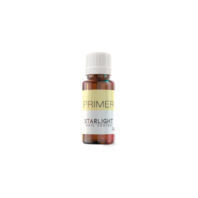 Frasco pequeno com etiqueta 'PRIMER' da Starlight Nail Design