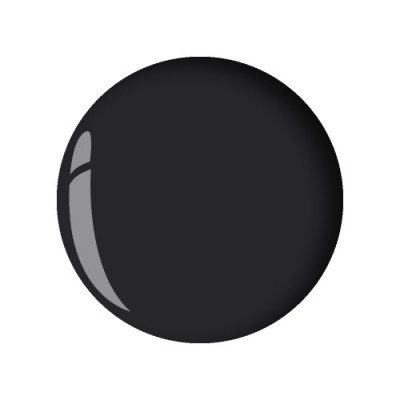 Esfera preta lisa com reflexos em fundo branco